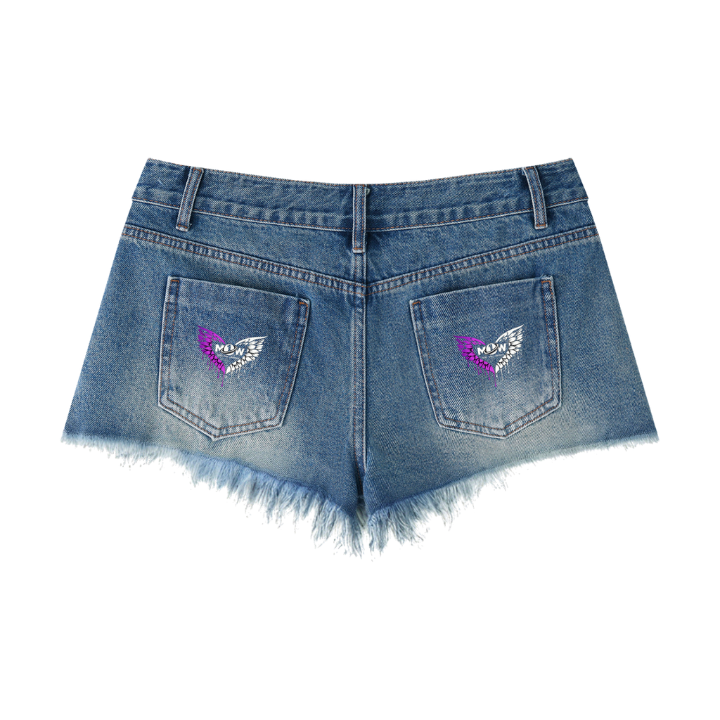 Women's Vintage Wash Raw Hem Denim Shorts