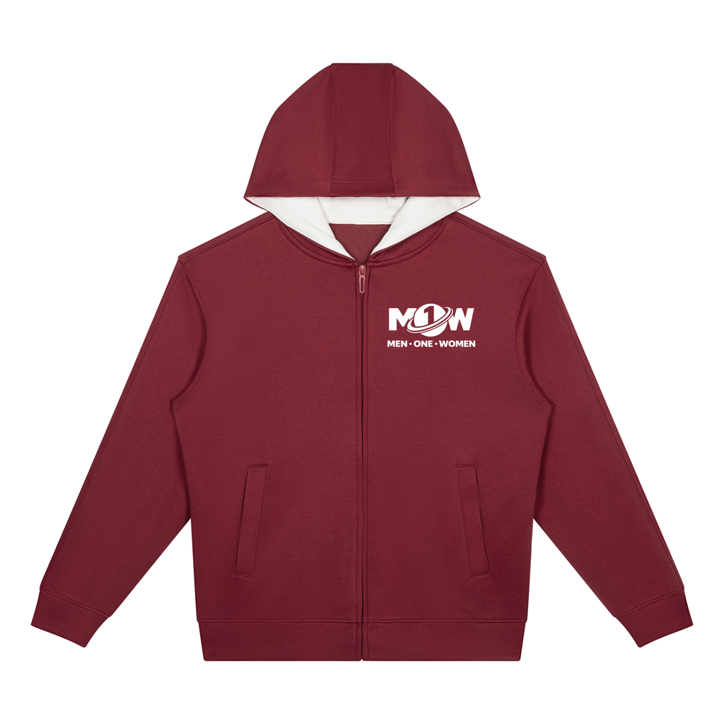 Unisex Drop Shoulder Full Zip Hoodie