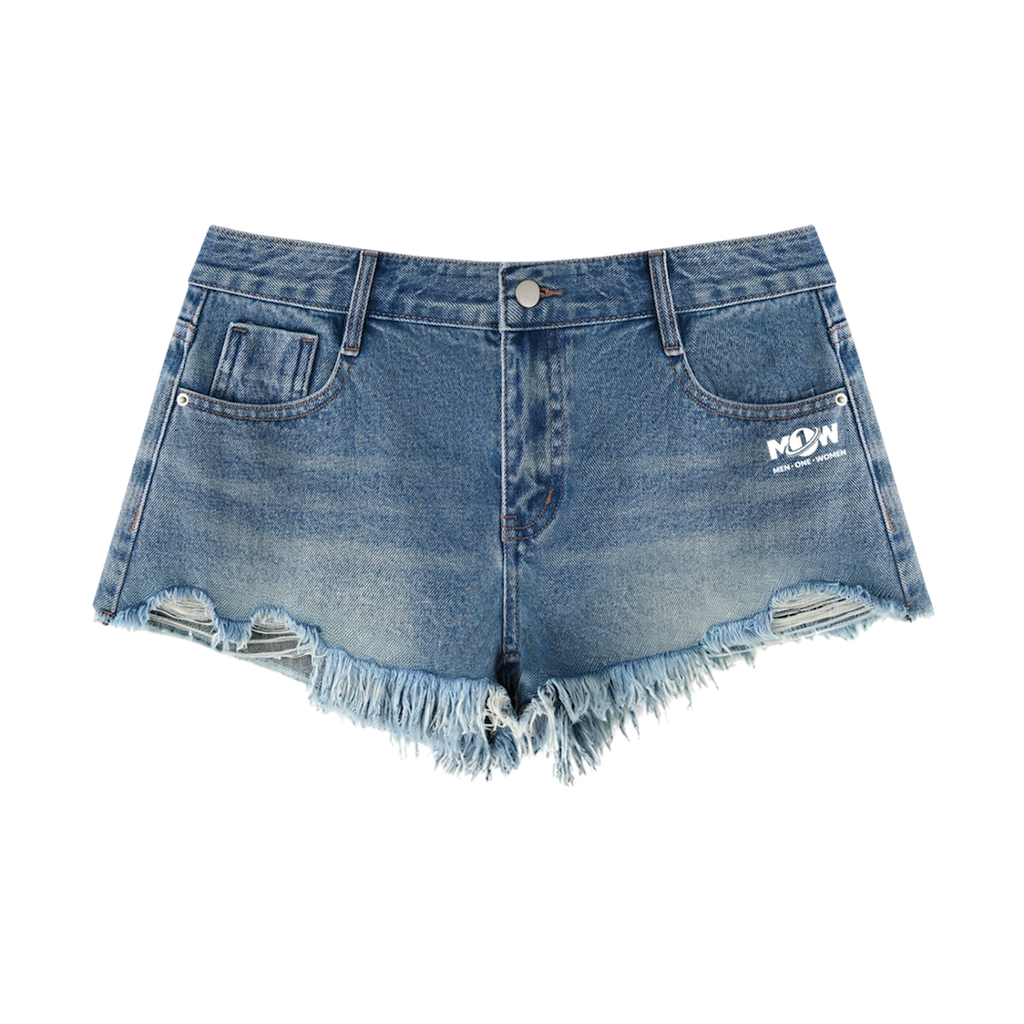 Women's Vintage Wash Raw Hem Denim Shorts