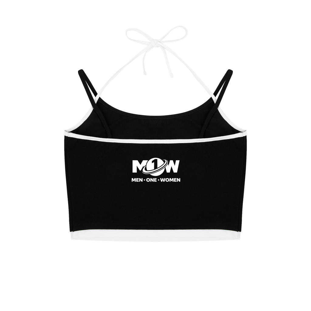 Contrast Binding Halter Tank Top