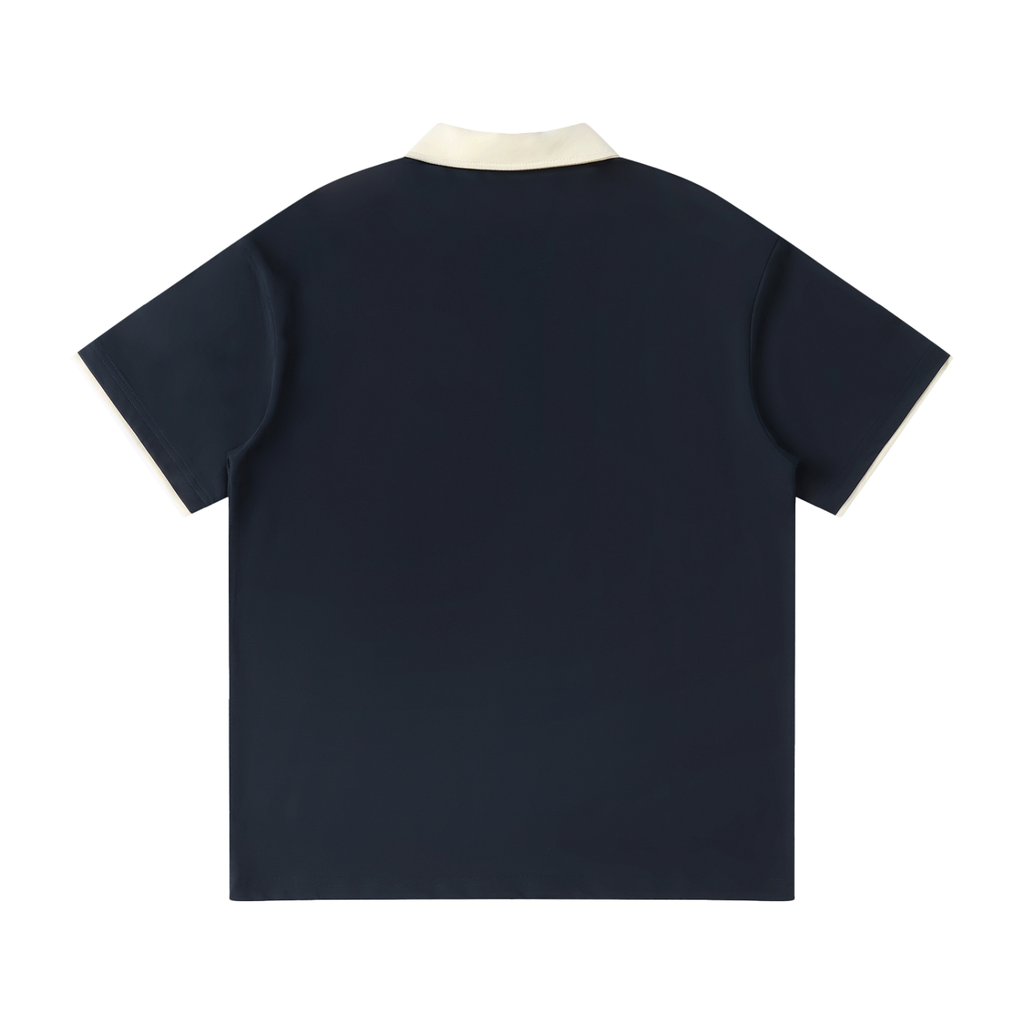 Contrast Collar Raglan Polo Shirt