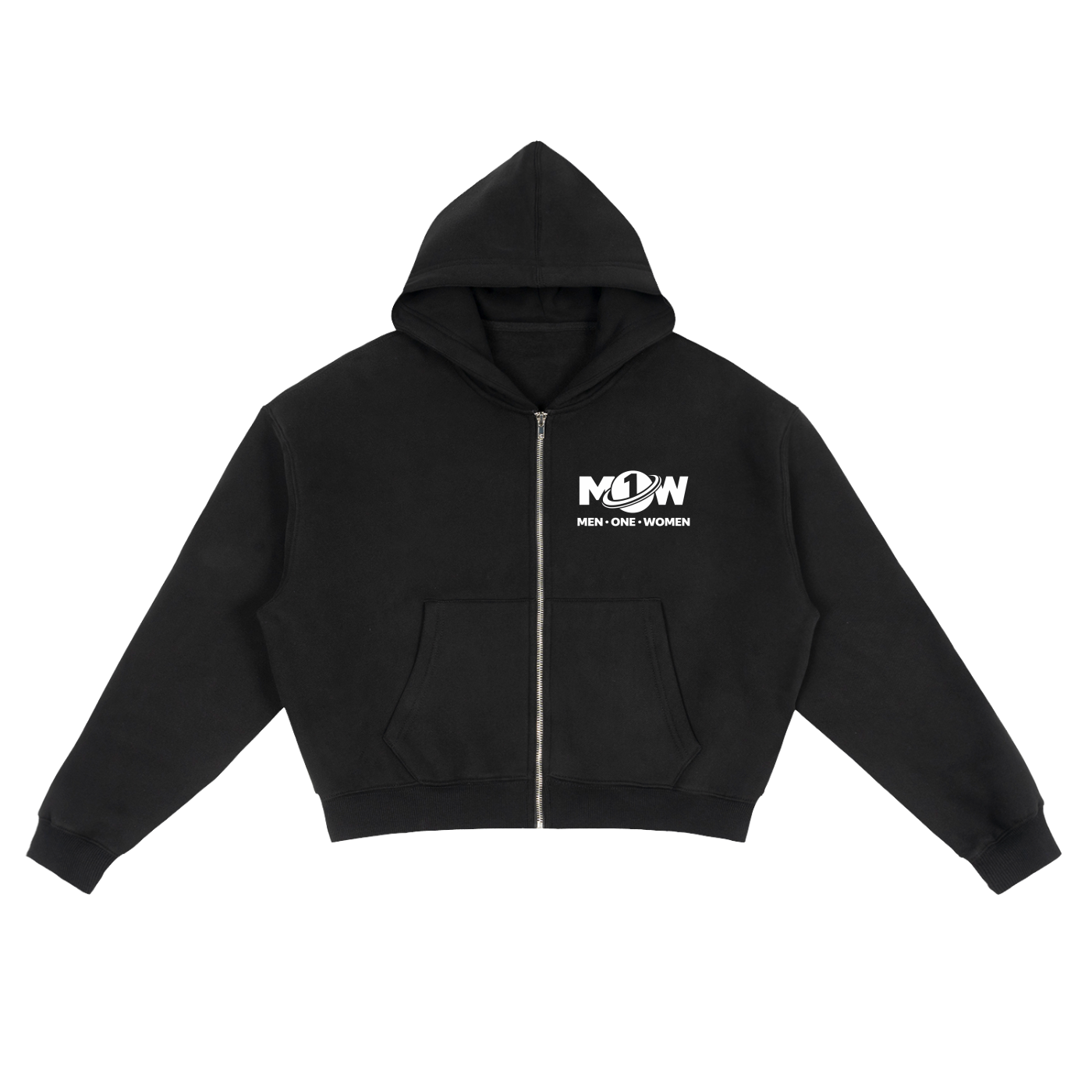 Fleece Zip-Up Boxy Hoodie