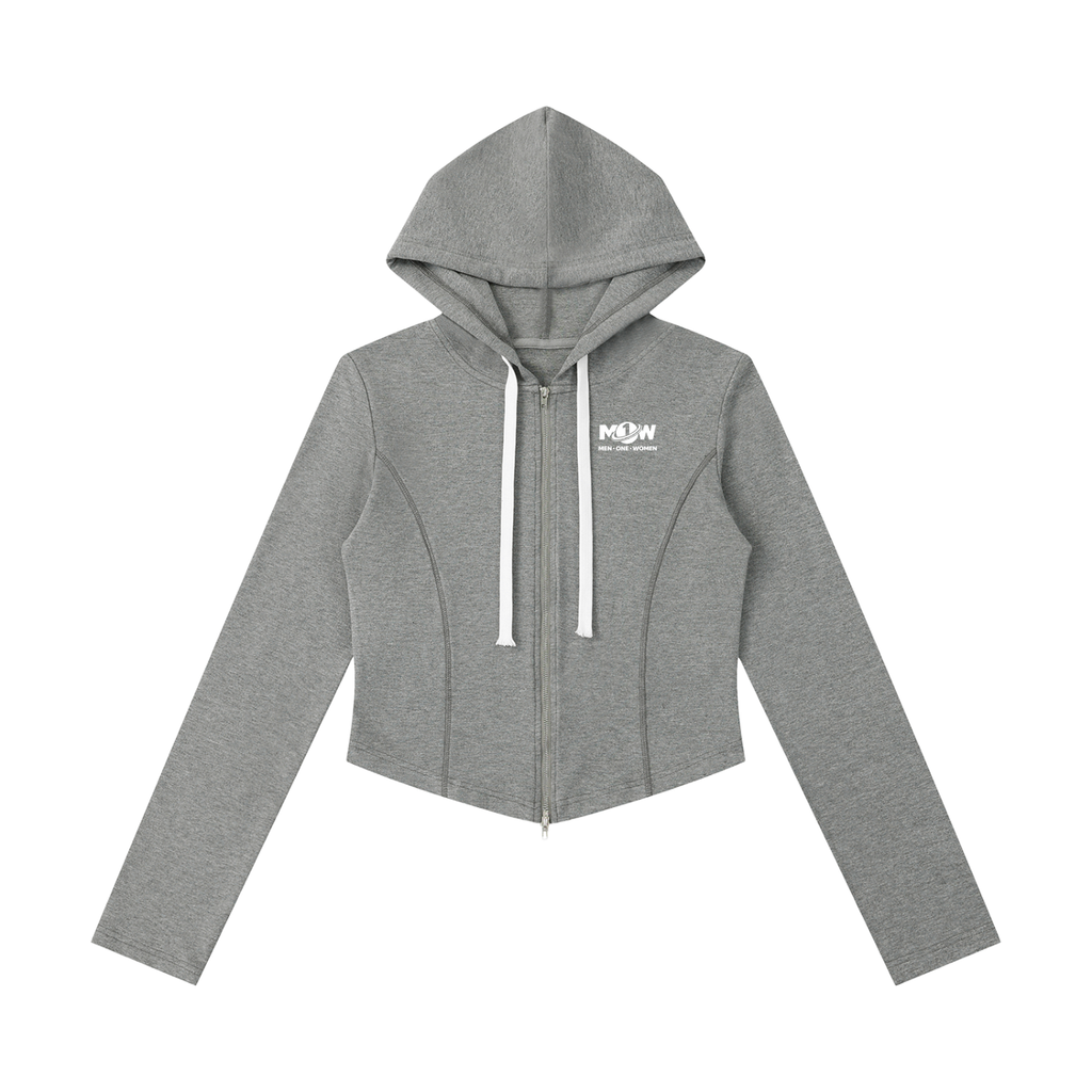 Women's Slim Cropped Full Zip Hoodie