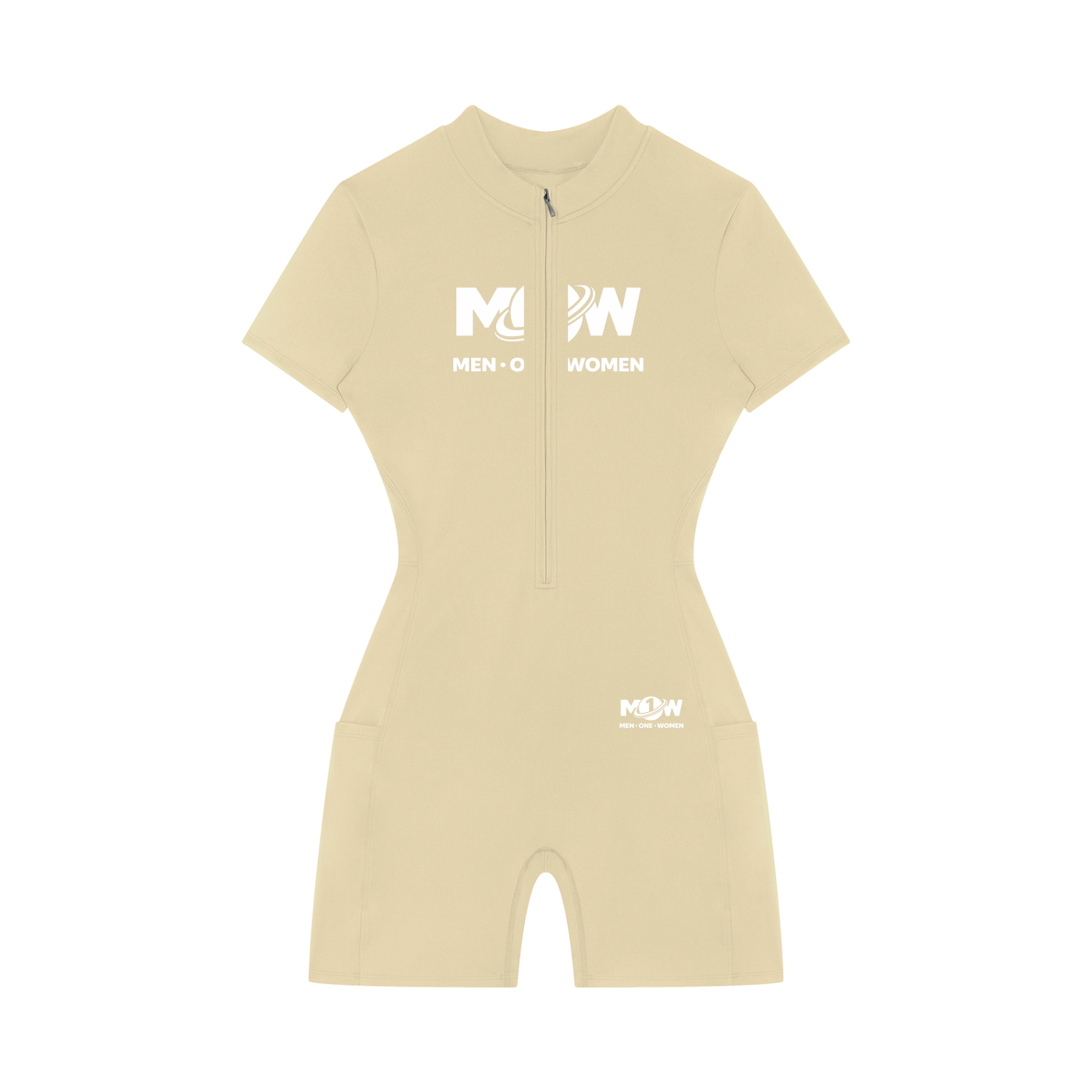 Women's Quarter-Zip Short Sleeve Romper