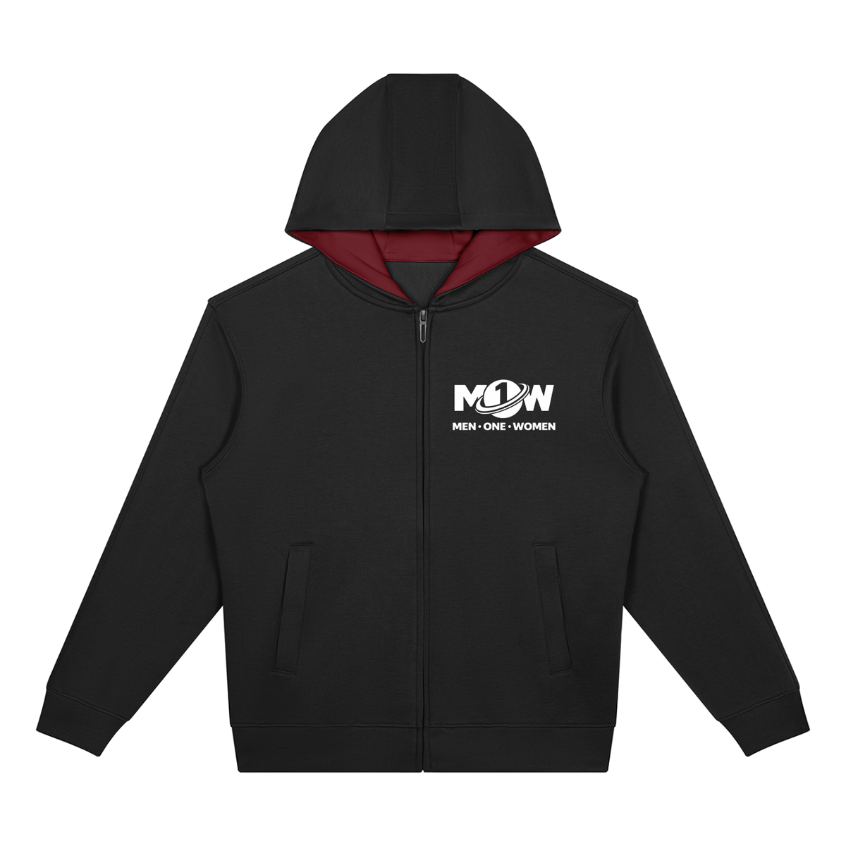 Unisex Drop Shoulder Full Zip Hoodie