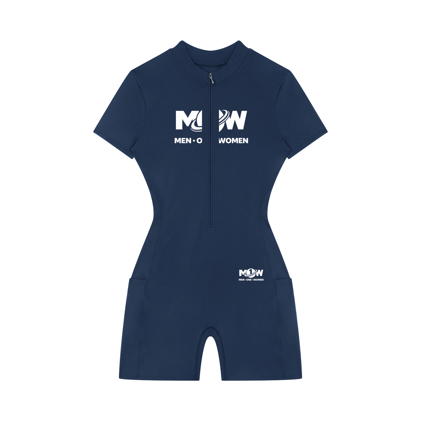 Women's Quarter-Zip Short Sleeve Romper