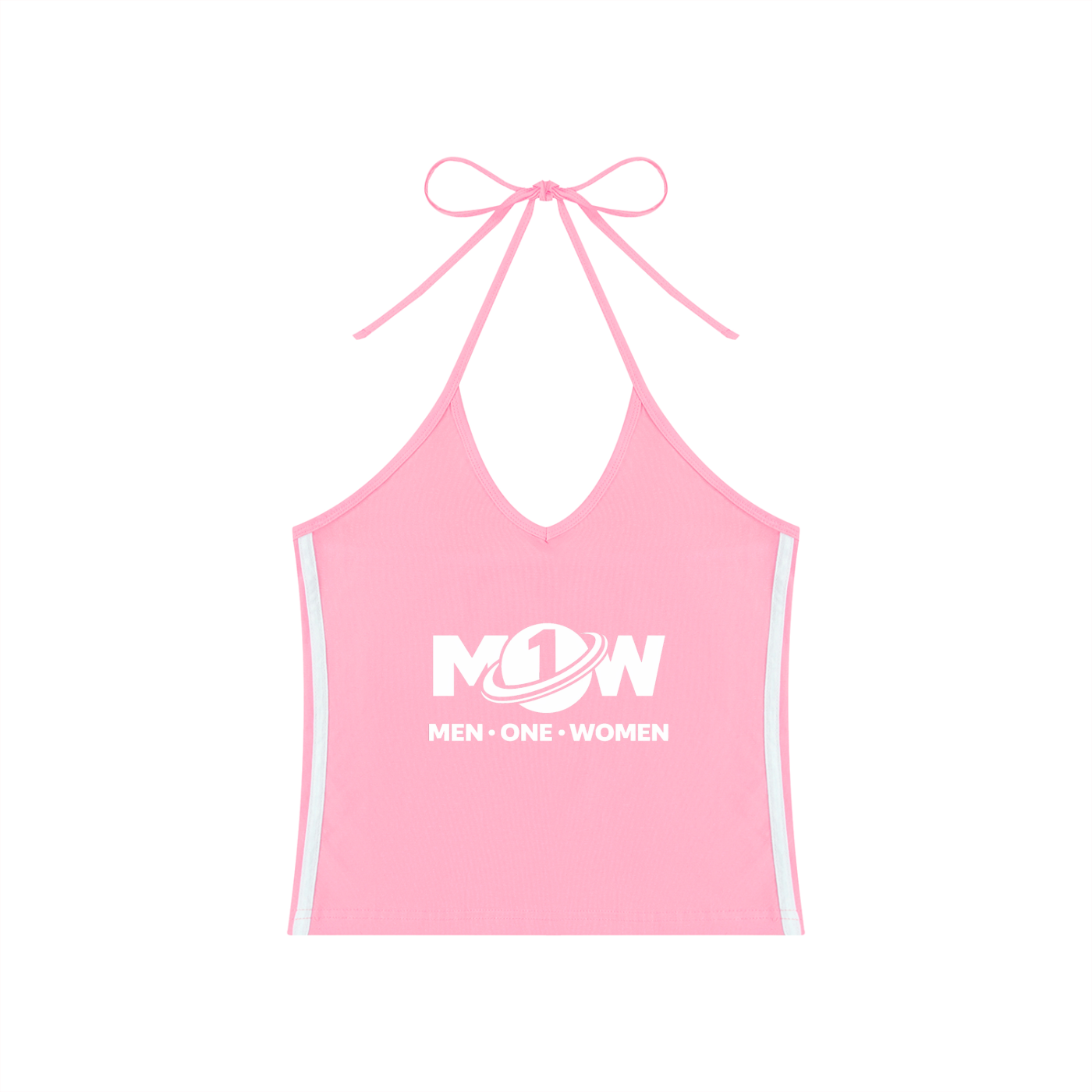Women's Color Block Halter Crop Tank Top