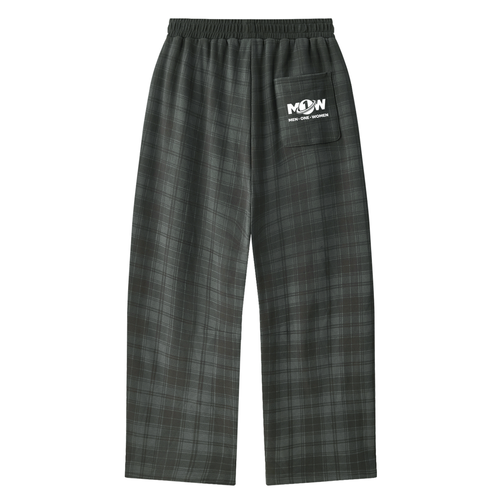 Unisex Plaid Straight Leg Pants