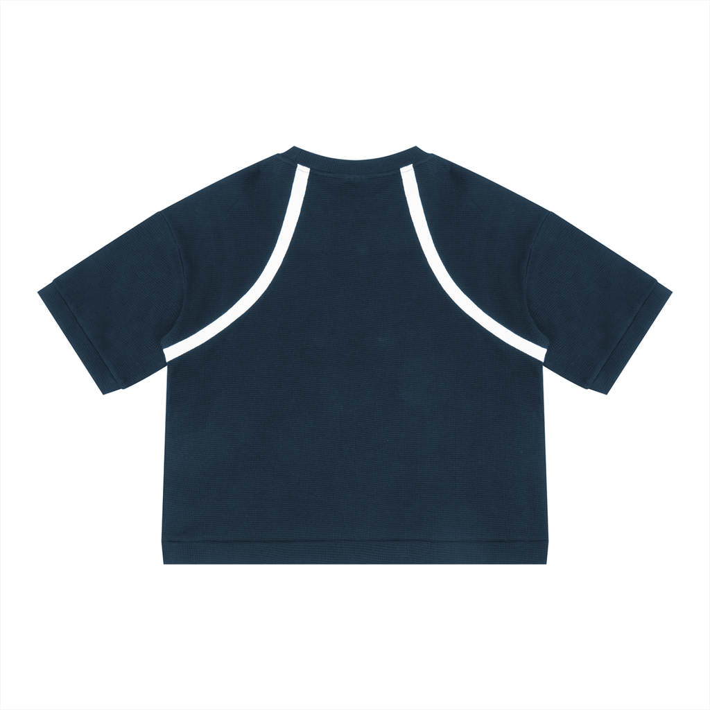 Unisex Color Block Waffle Boxy T-Shirt