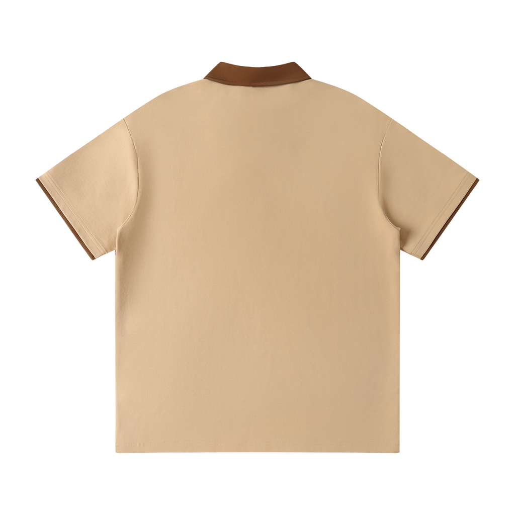 Contrast Collar Raglan Polo Shirt