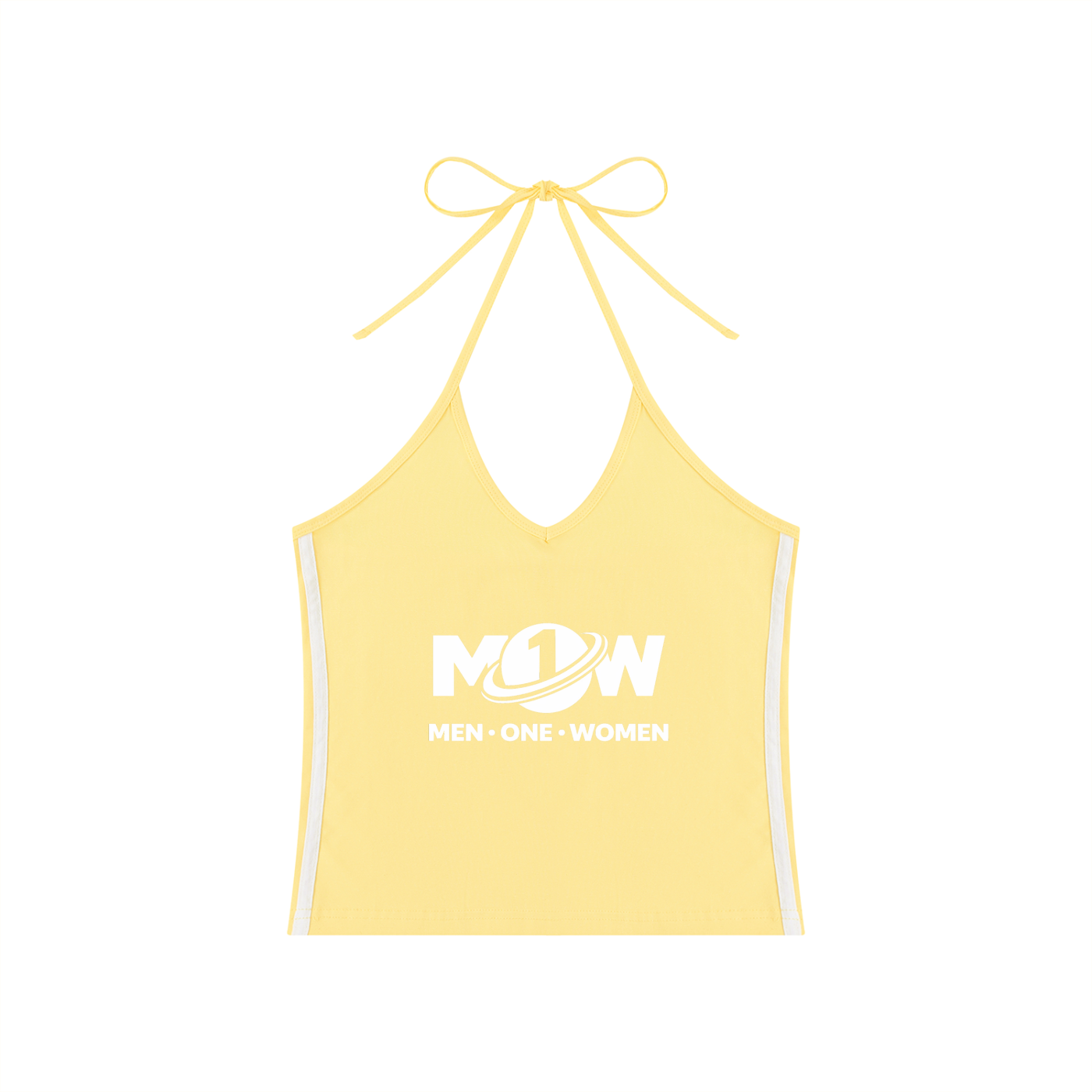 Women's Color Block Halter Crop Tank Top