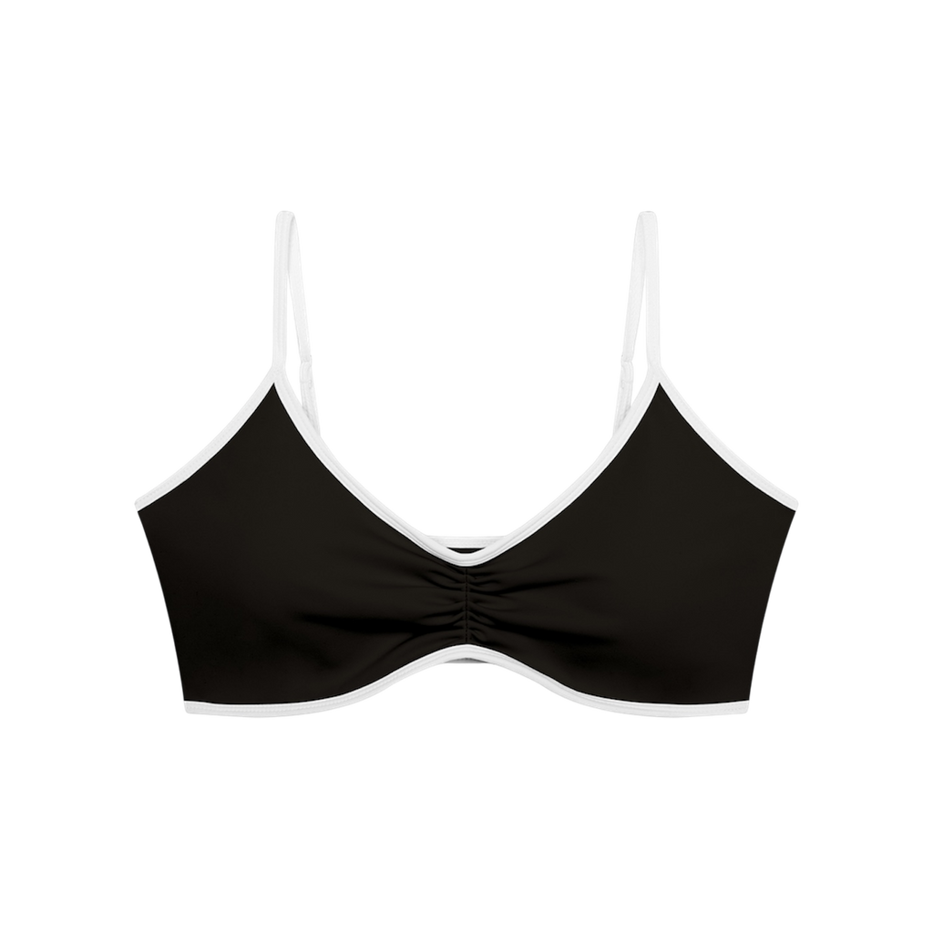 Women's Color Block Ruched V-Neck Sports Bra
