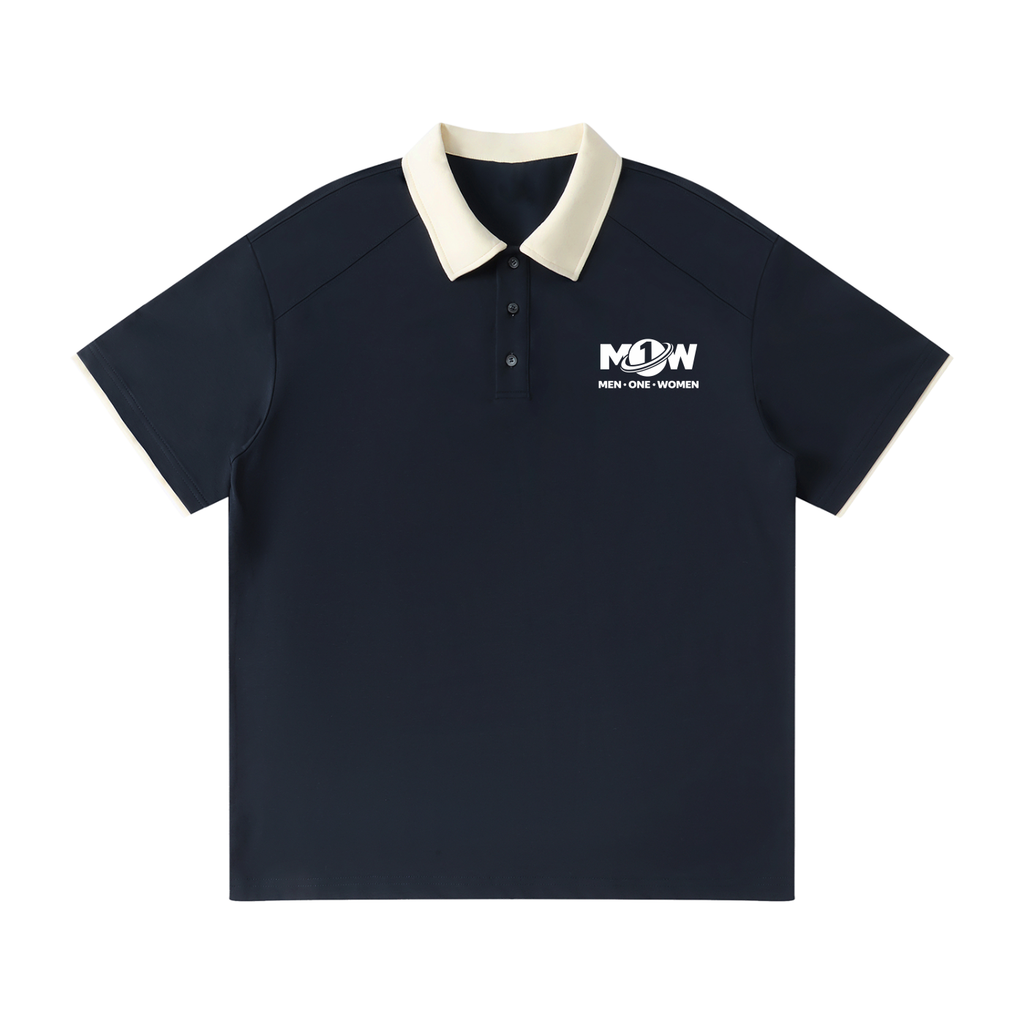 Contrast Collar Raglan Polo Shirt