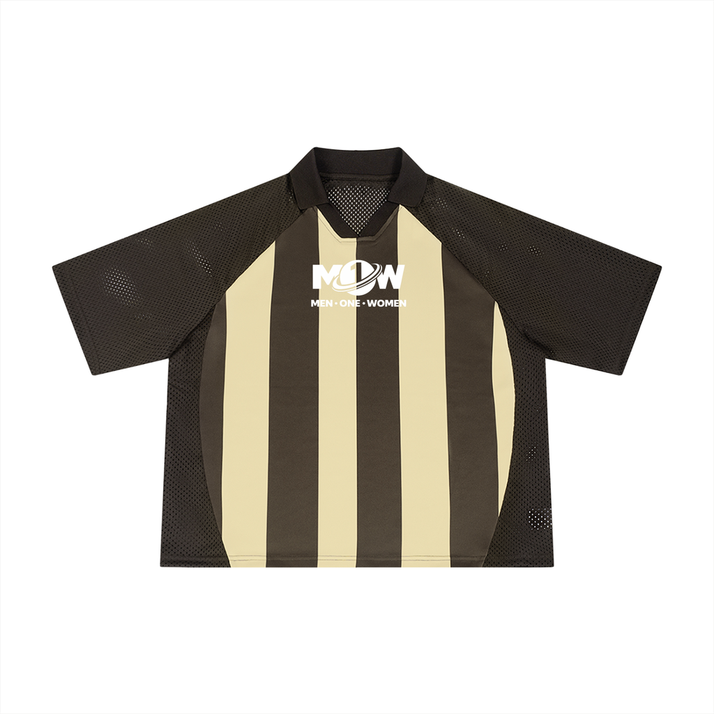 Unisex Striped Mesh Boxy Soccer Jersey