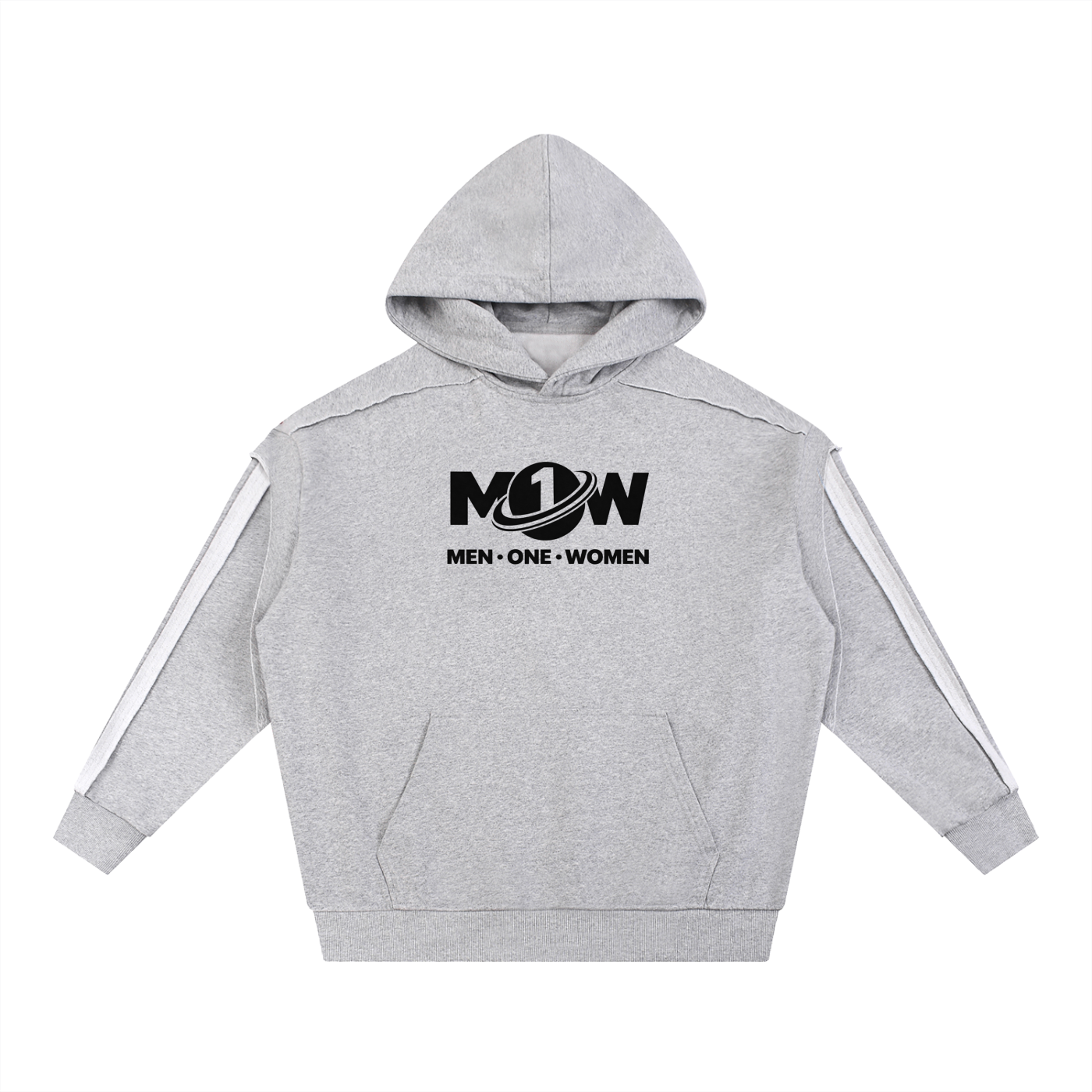 Contrast Tape Raw Edge Double Layered Hoodie