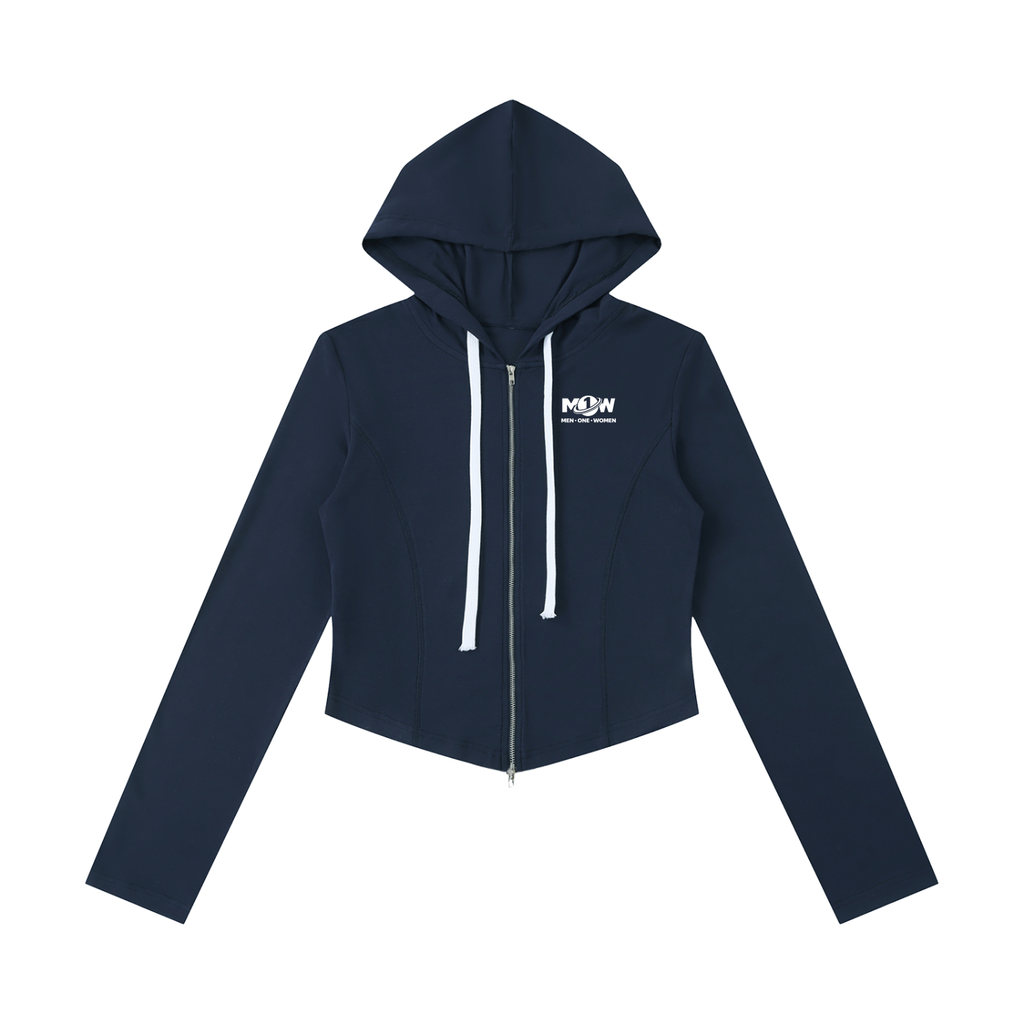 Women's Slim Cropped Full Zip Hoodie