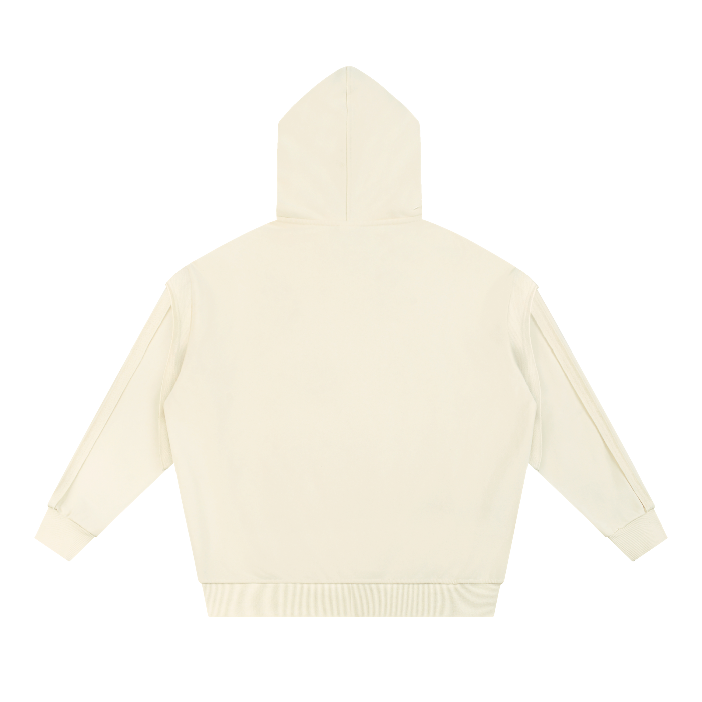 Contrast Tape Raw Edge Double Layered Zip Hoodie