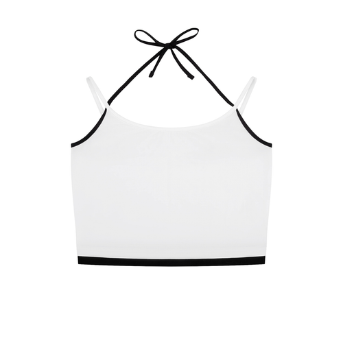 Contrast Binding Halter Tank Top