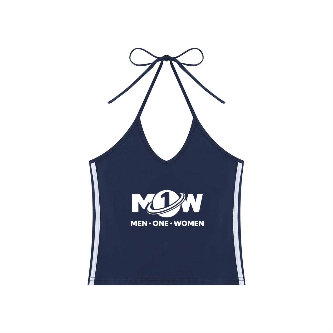 Women's Color Block Halter Crop Tank Top