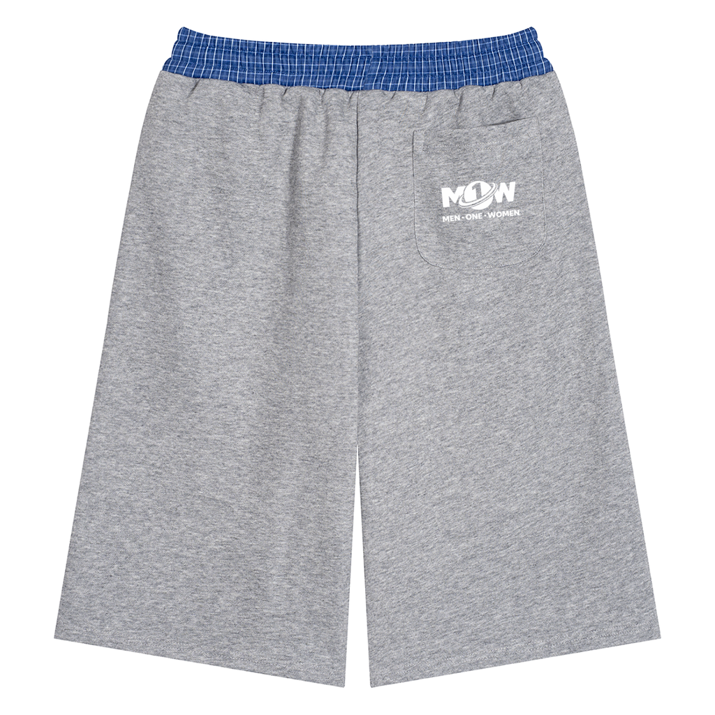 Unisex Plaid Waistband Shorts