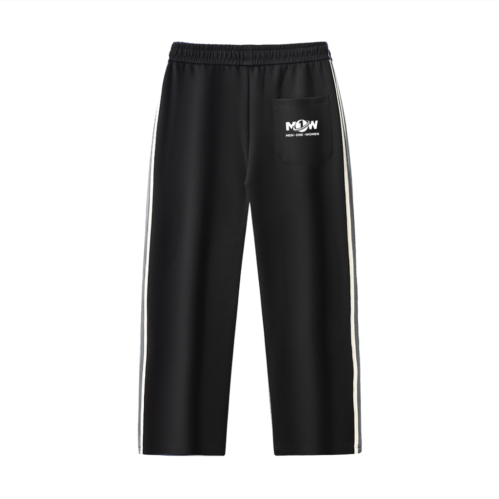 Contrast Side-Stripe Straight-Leg  Pants