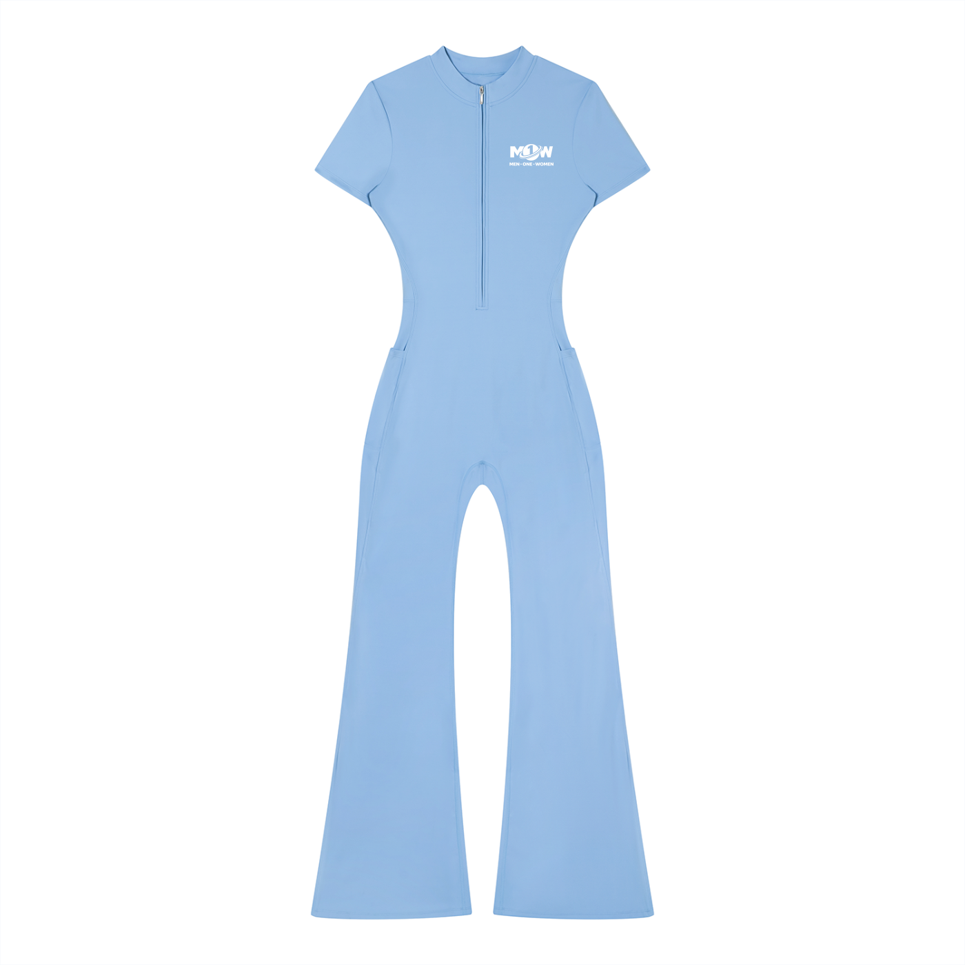 Women’s Tight Flared Leg Quarter-Zip Jumpsuit
