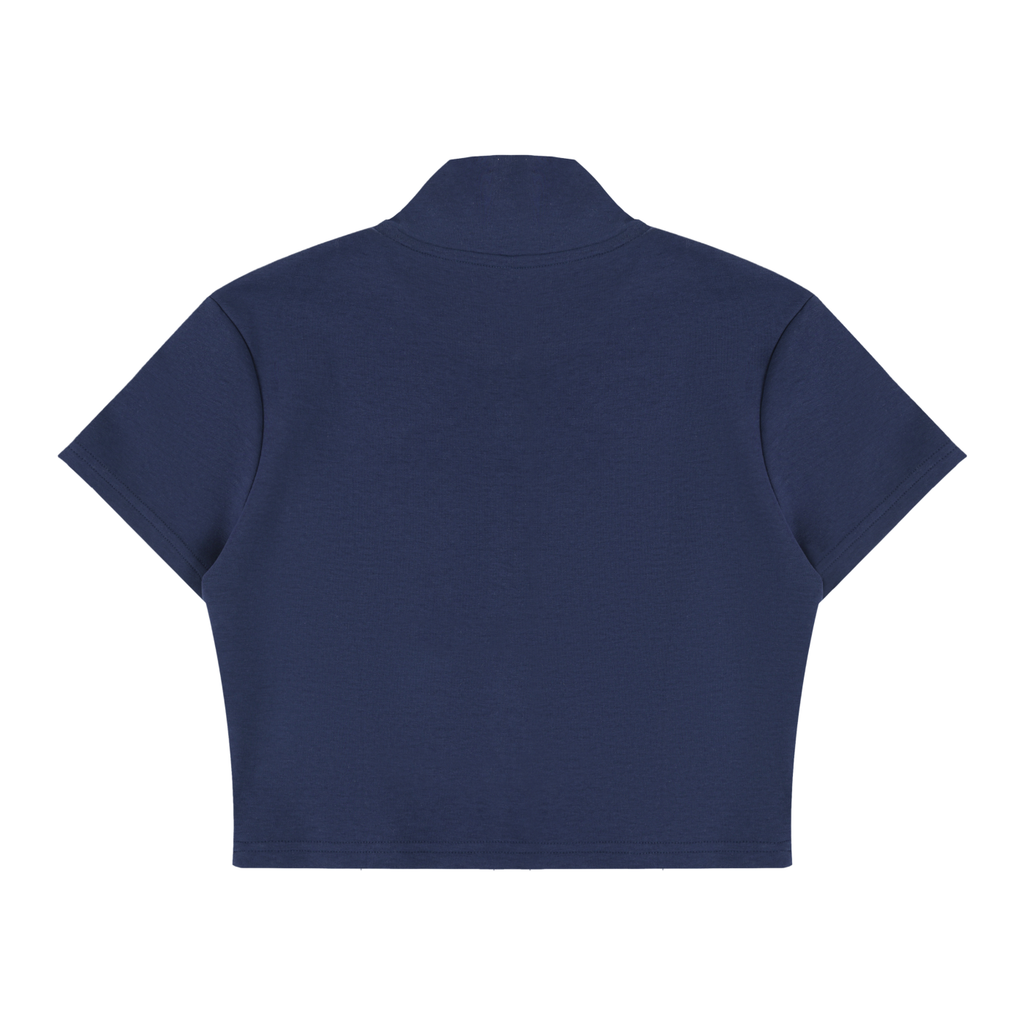 Women's Cropped Full Zip Short Sleeve T-Shirt