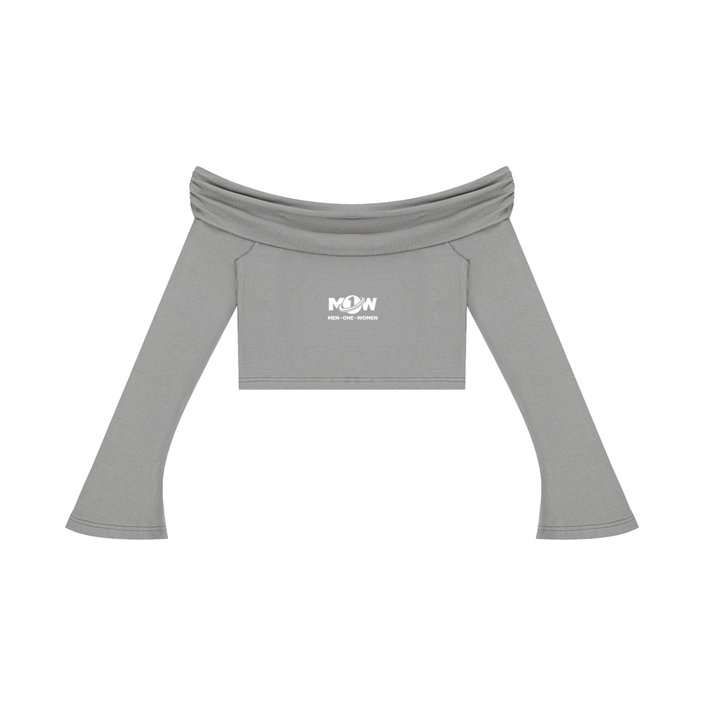 Women's Off-the-Shoulder Bell Sleeve Crop T-Shirt