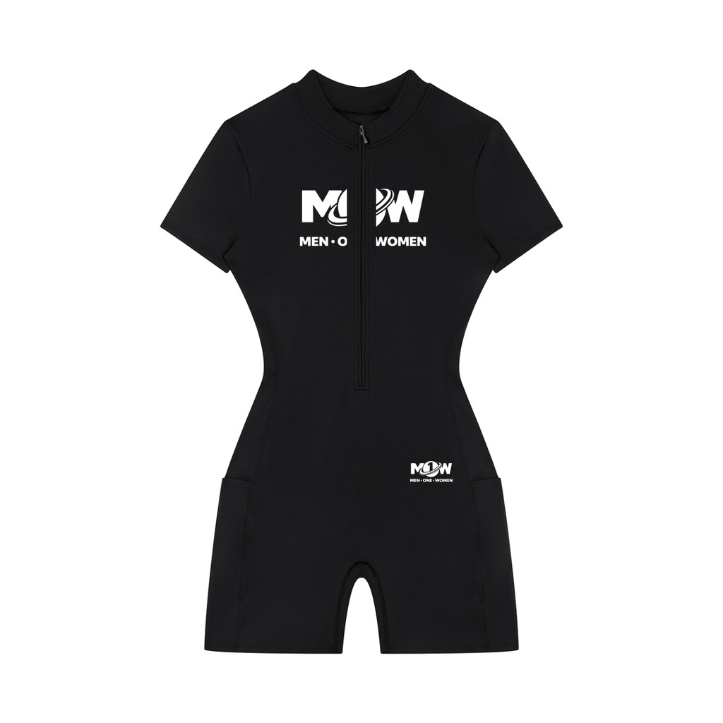 Women's Quarter-Zip Short Sleeve Romper