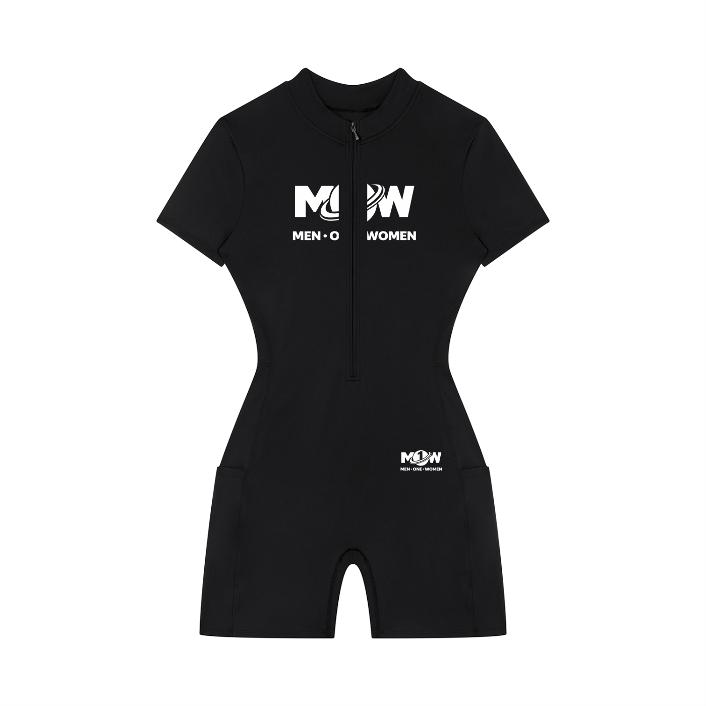 Women's Quarter-Zip Short Sleeve Romper
