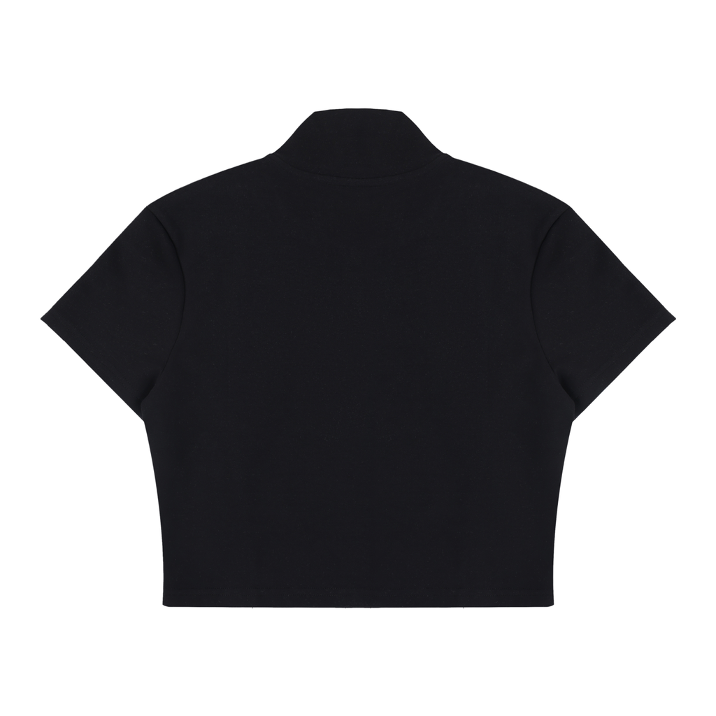 Women's Cropped Full Zip Short Sleeve T-Shirt