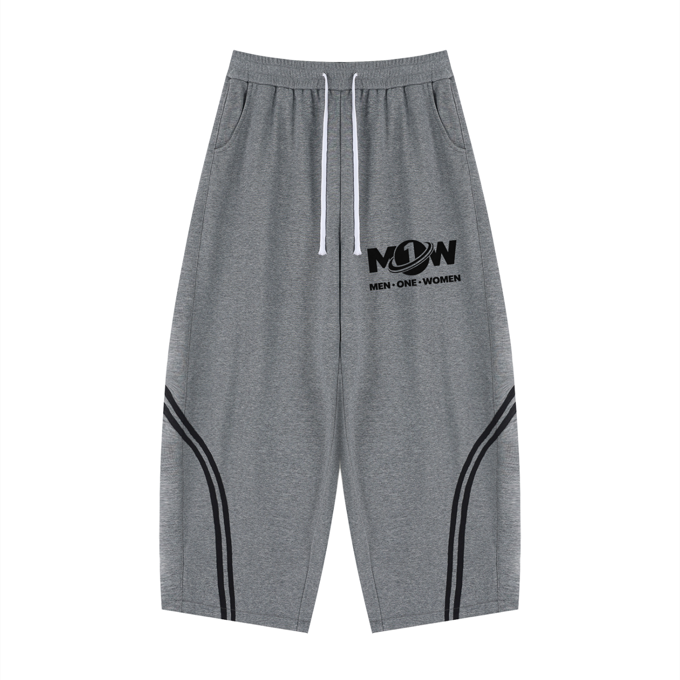 Unisex Wide Leg Piping Sweatpants