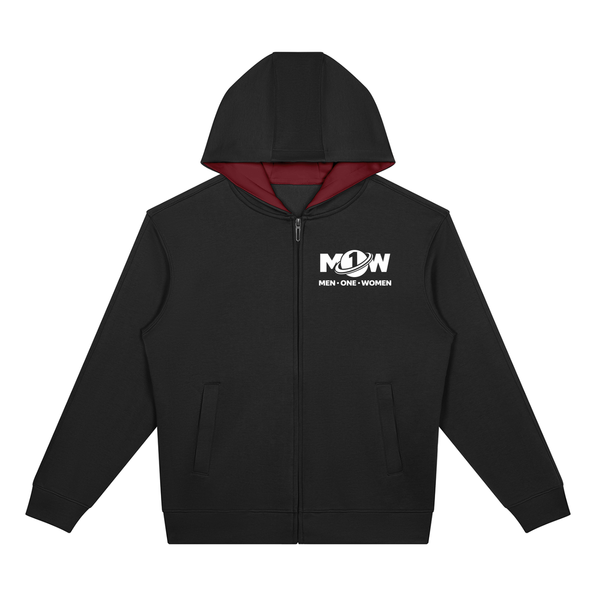 Unisex Drop Shoulder Full Zip Hoodie