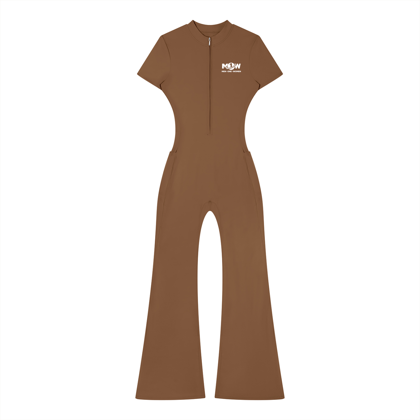 Women’s Tight Flared Leg Quarter-Zip Jumpsuit