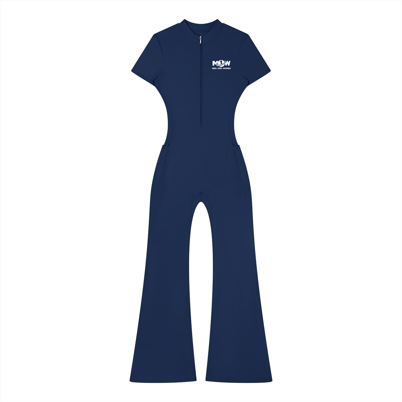 Women’s Tight Flared Leg Quarter-Zip Jumpsuit