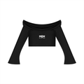 Women's Off-the-Shoulder Bell Sleeve Crop T-Shirt