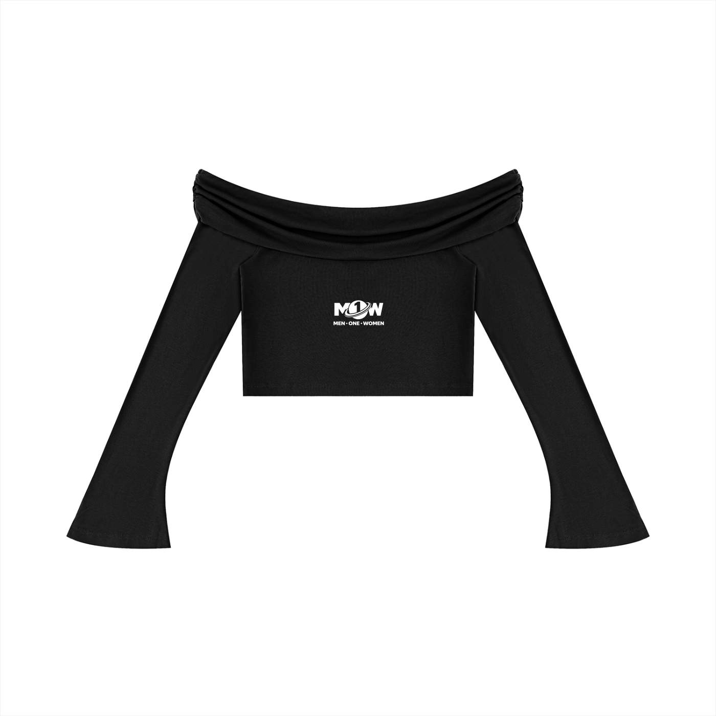 Women's Off-the-Shoulder Bell Sleeve Crop T-Shirt