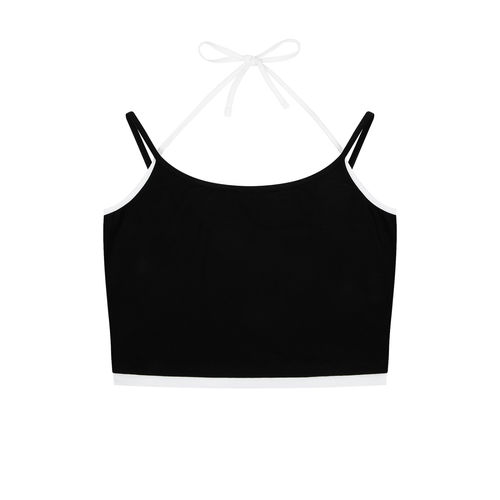 Contrast Binding Halter Tank Top