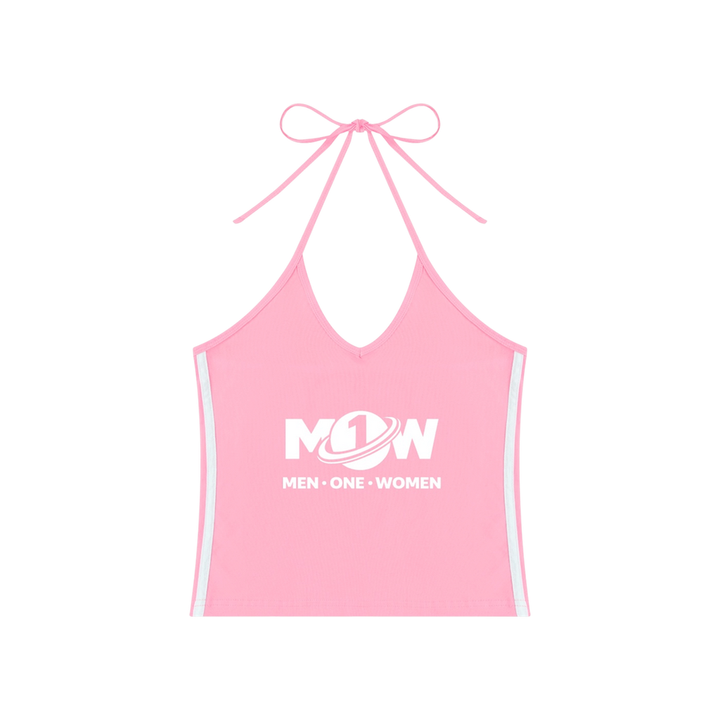 Women's Color Block Halter Crop Tank Top