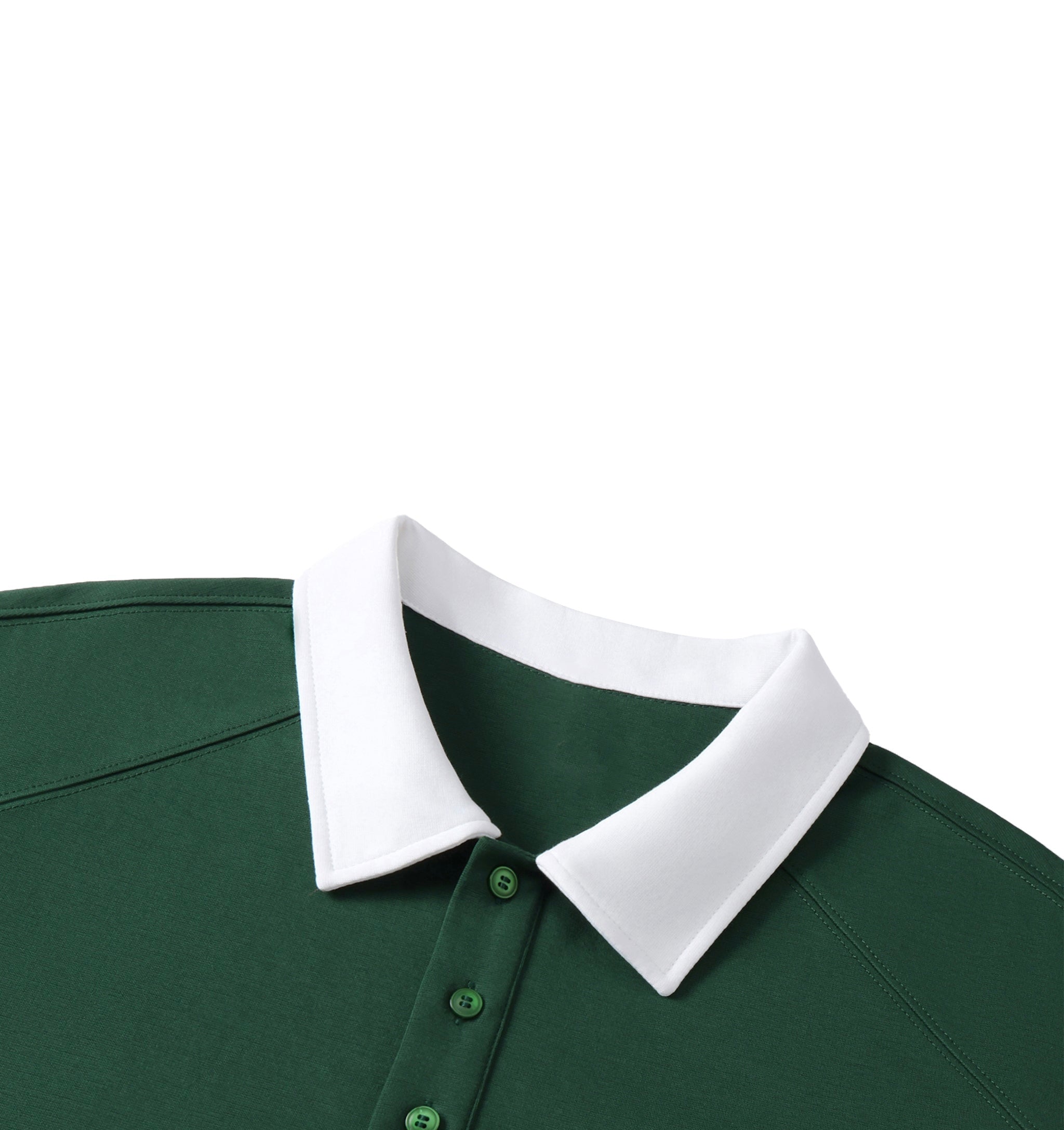 Contrast Collar Raglan Polo Shirt