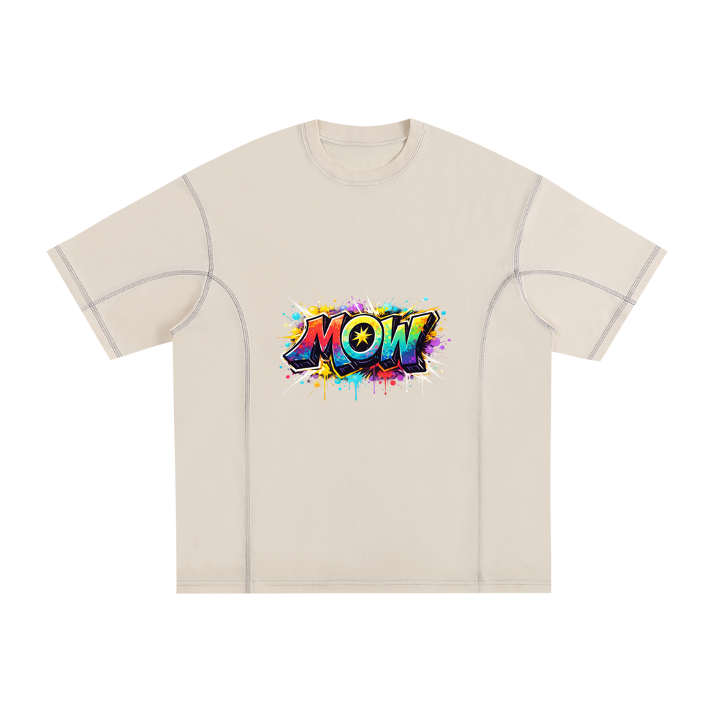 Streetwear Contrast-Stitched Cotton T-Shirt