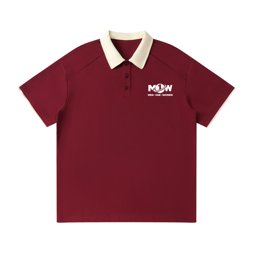 Contrast Collar Raglan Polo Shirt