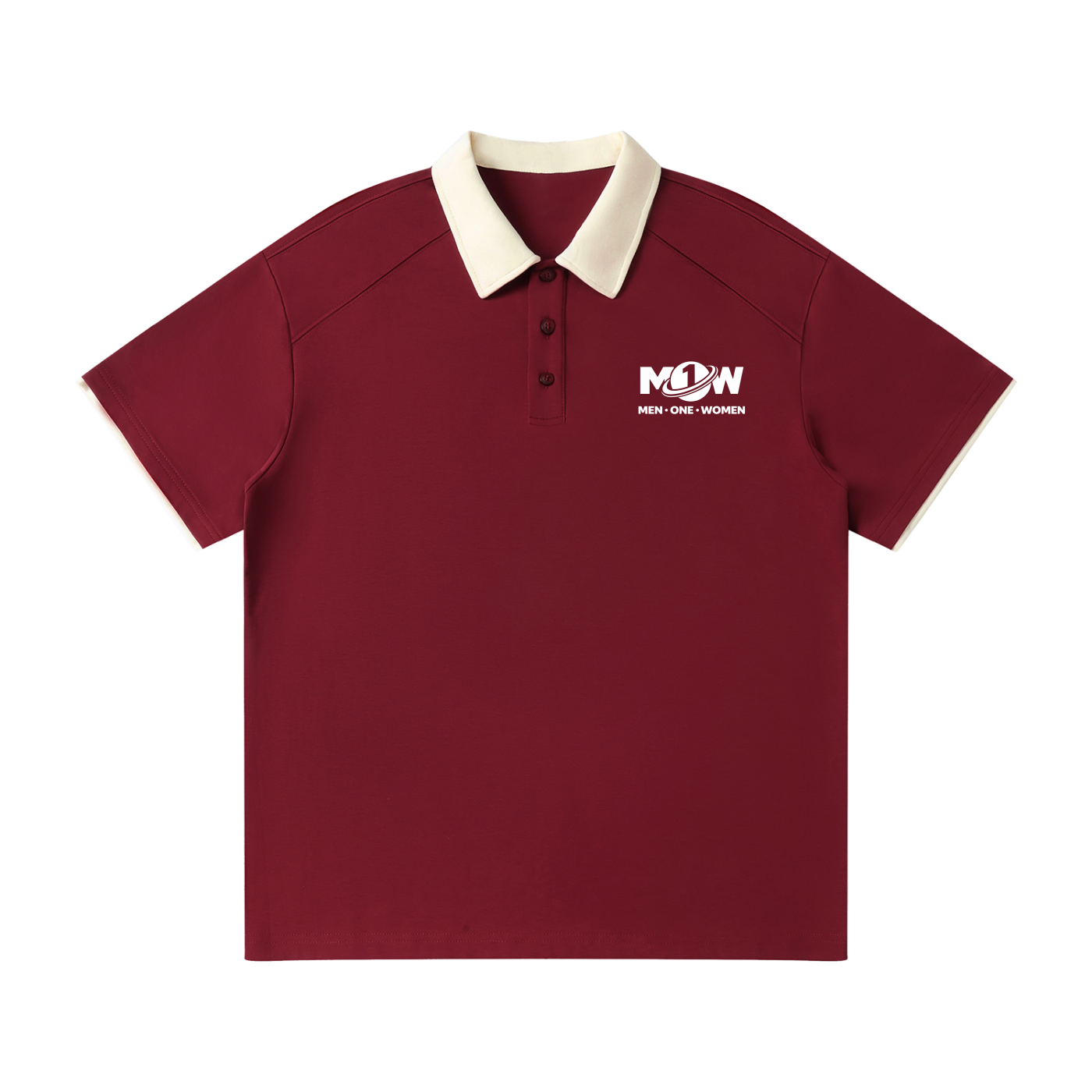 Contrast Collar Raglan Polo Shirt