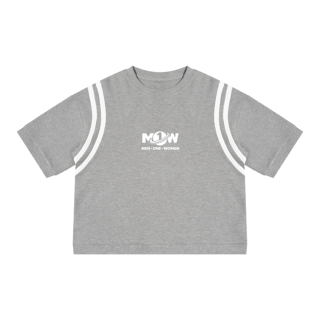 Unisex Color Block Waffle Boxy T-Shirt