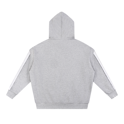 Contrast Tape Raw Edge Double Layered Hoodie