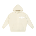 Contrast Tape Raw Edge Double Layered Zip Hoodie