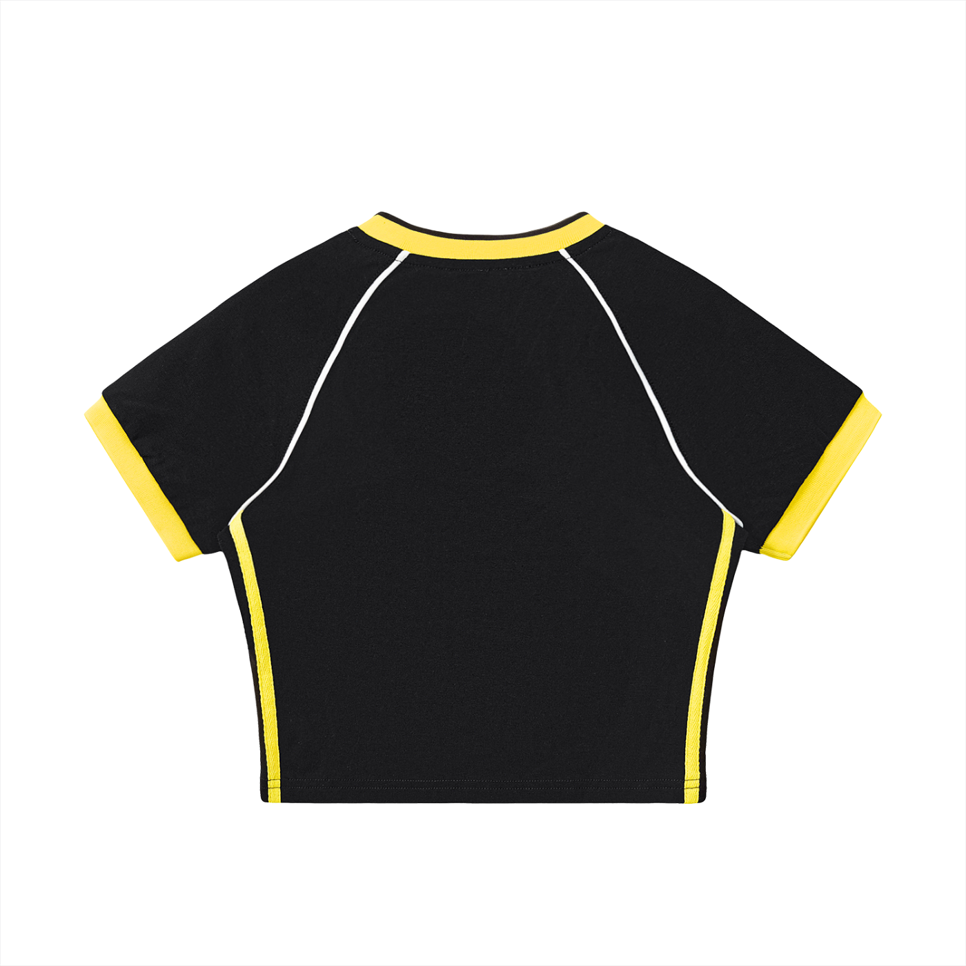 Contrast Trim V-Neck Crop T-Shirt