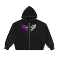 Fleeced Full-Zip Boxy Hoodie