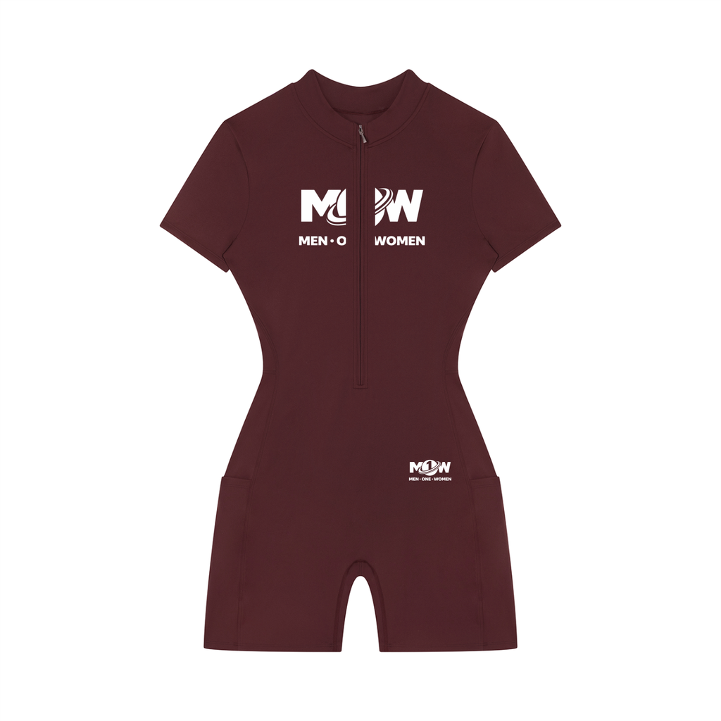 Women's Quarter-Zip Short Sleeve Romper