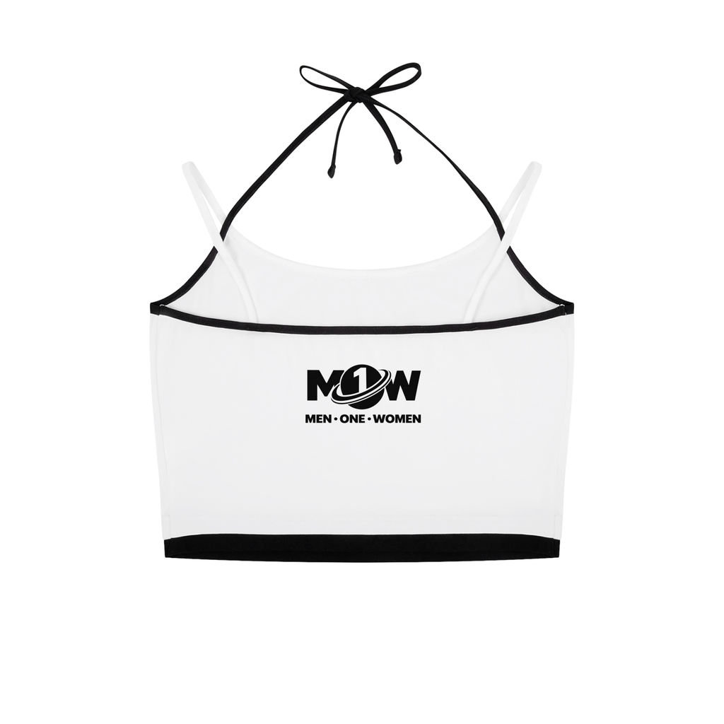 Contrast Binding Halter Tank Top